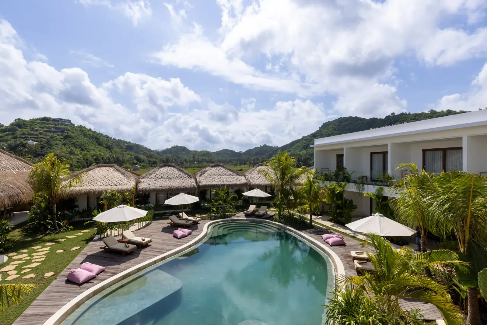 Pool and gardens at Uryah Hotel Lombok
